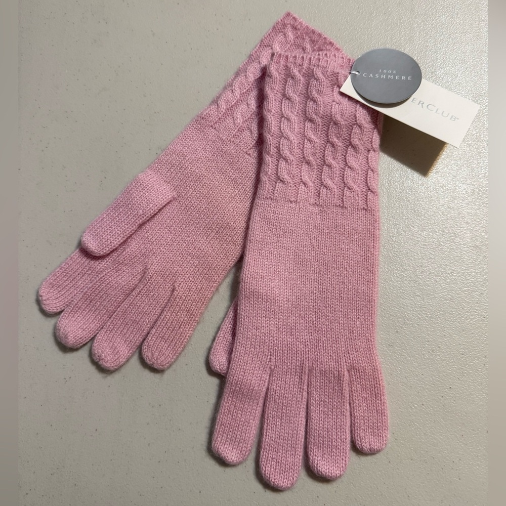 NWT Charter Club Luxury Cashmere Women's Gloves Dusty Pink